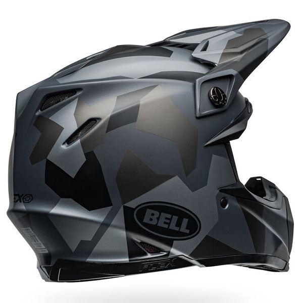 motorcycle helmet, rear view, showing aerodynamic shell design, ventilation ports, and secure retention system built for rider comfort and protection. SKU 07160326.