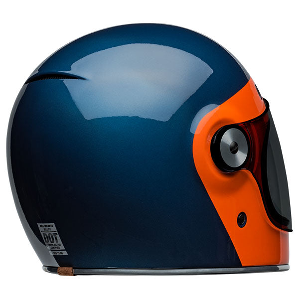 motorcycle helmet, rear view, showing aerodynamic shell design, ventilation ports, and secure retention system built for rider comfort and protection