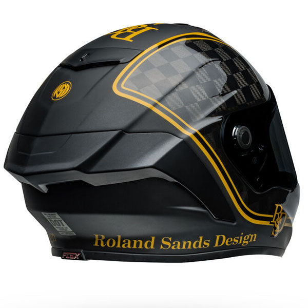 motorcycle helmet, showing aerodynamic shell design, ventilation ports, and secure retention system built for rider comfort and protection