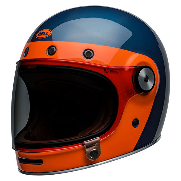 motorcycle helmet, front view, showing aerodynamic shell design, ventilation ports, and secure retention system built for rider comfort and protection