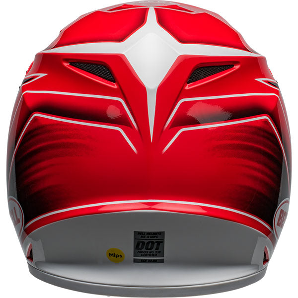 motorcycle helmet, rear view, showing aerodynamic shell design, ventilation ports, and secure retention system built for rider comfort and protection. SKU 07157454.
