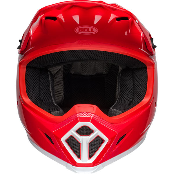 motorcycle helmet, front view, showing aerodynamic shell design, ventilation ports, and secure retention system built for rider comfort and protection. SKU 07157453.