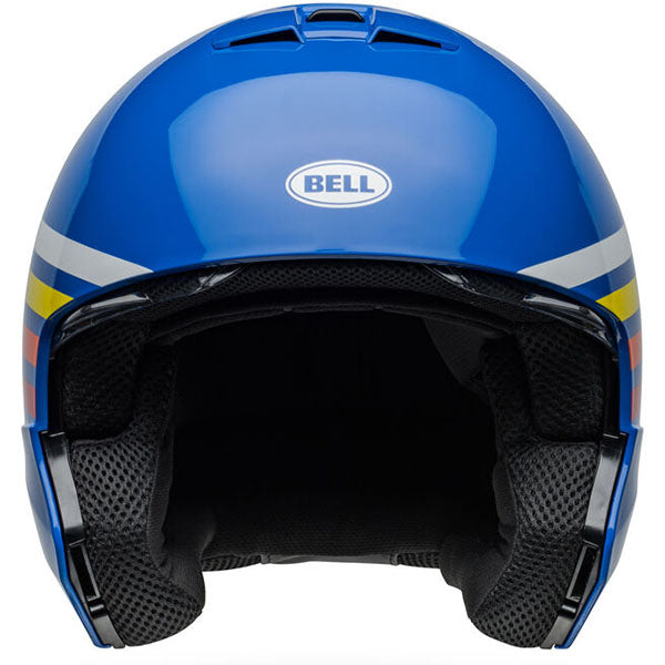 motorcycle helmet, front view, showing aerodynamic shell design, ventilation ports, and secure retention system built for rider comfort and protection. SKU 07159412.
