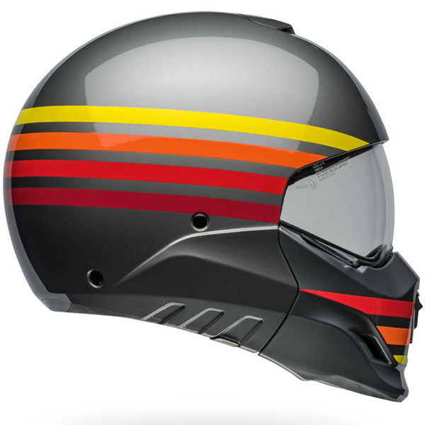 motorcycle helmet, showing aerodynamic shell design, ventilation ports, and secure retention system built for rider comfort and protection