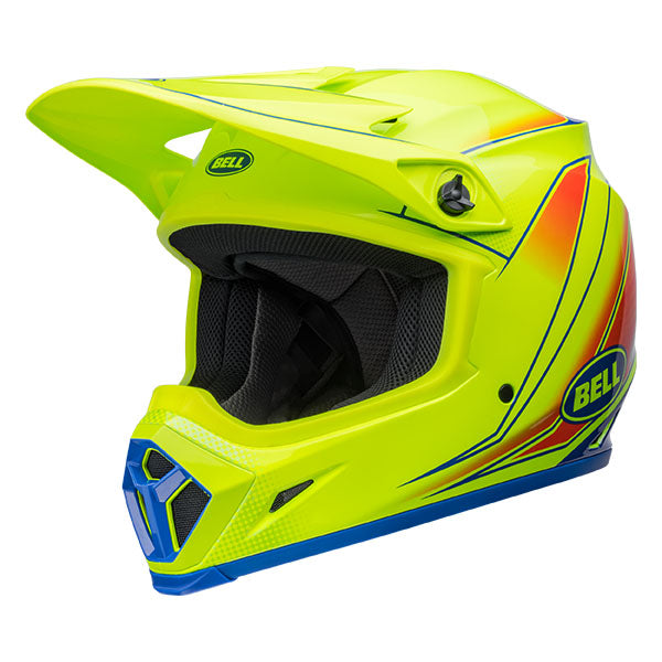 motorcycle helmet, front view, showing aerodynamic shell design, ventilation ports, and secure retention system built for rider comfort and protection