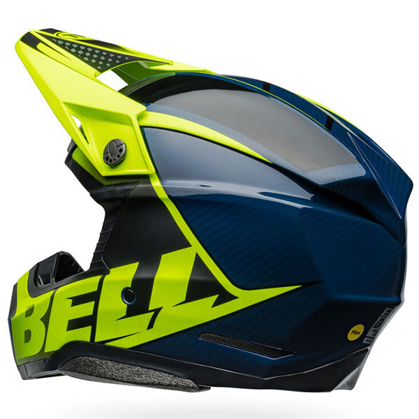 motorcycle helmet, rear view, showing aerodynamic shell design, ventilation ports, and secure retention system built for rider comfort and protection