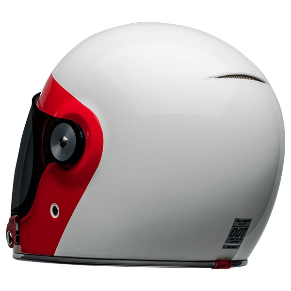motorcycle helmet, rear view, showing aerodynamic shell design, ventilation ports, and secure retention system built for rider comfort and protection