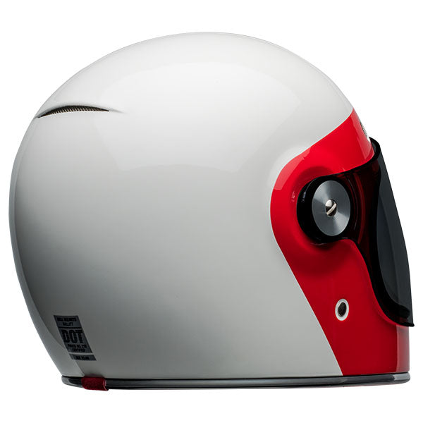 motorcycle helmet, rear view, showing aerodynamic shell design, ventilation ports, and secure retention system built for rider comfort and protection