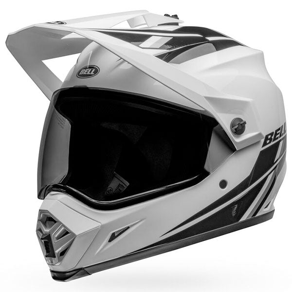 motorcycle helmet, front view, showing aerodynamic shell design, ventilation ports, and secure retention system built for rider comfort and protection