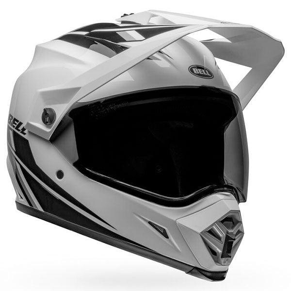 motorcycle helmet, front view, showing aerodynamic shell design, ventilation ports, and secure retention system built for rider comfort and protection