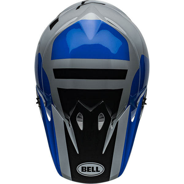 motorcycle helmet, top view, showing aerodynamic shell design, ventilation ports, and secure retention system built for rider comfort and protection. SKU 07157368.