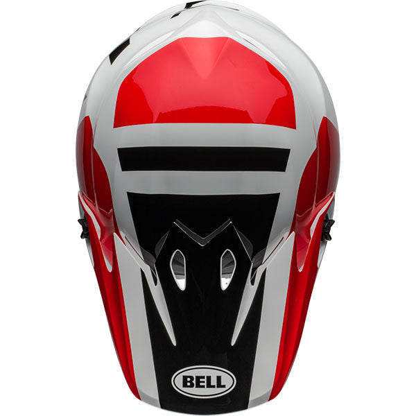 motorcycle helmet, top view, showing aerodynamic shell design, ventilation ports, and secure retention system built for rider comfort and protection. SKU 07157466.