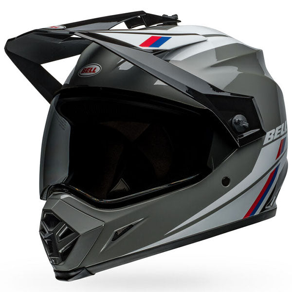 motorcycle helmet, front view, showing aerodynamic shell design, ventilation ports, and secure retention system built for rider comfort and protection