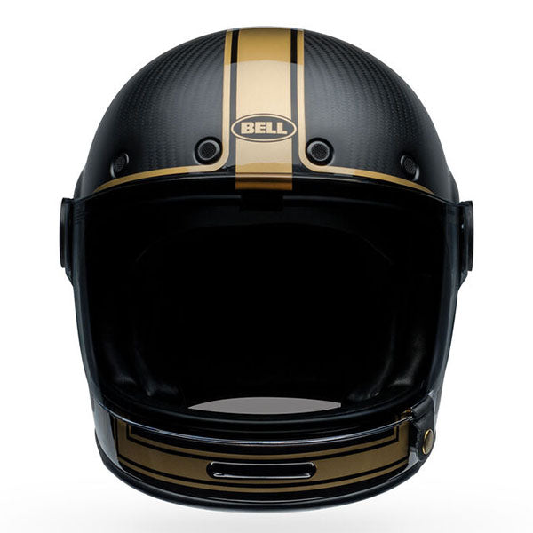 motorcycle helmet, front view, showing aerodynamic shell design, ventilation ports, and secure retention system built for rider comfort and protection. SKU 07156910.