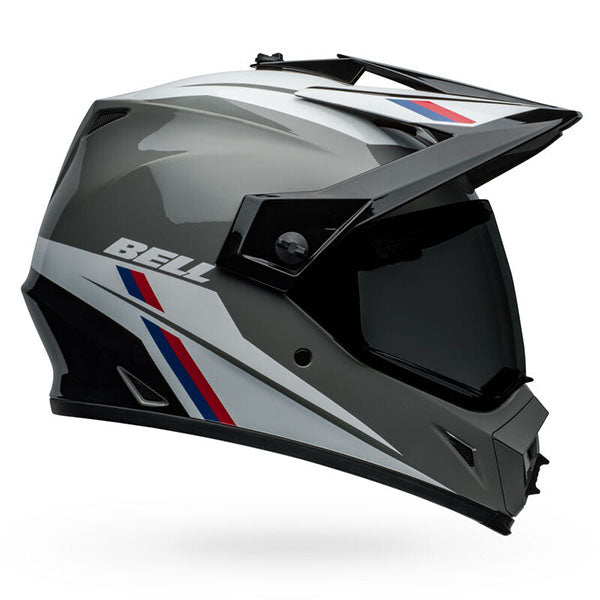 motorcycle helmet, showing aerodynamic shell design, ventilation ports, and secure retention system built for rider comfort and protection