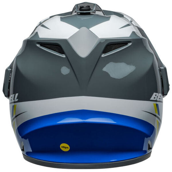 motorcycle helmet, rear view, showing aerodynamic shell design, ventilation ports, and secure retention system built for rider comfort and protection. SKU 07157286.