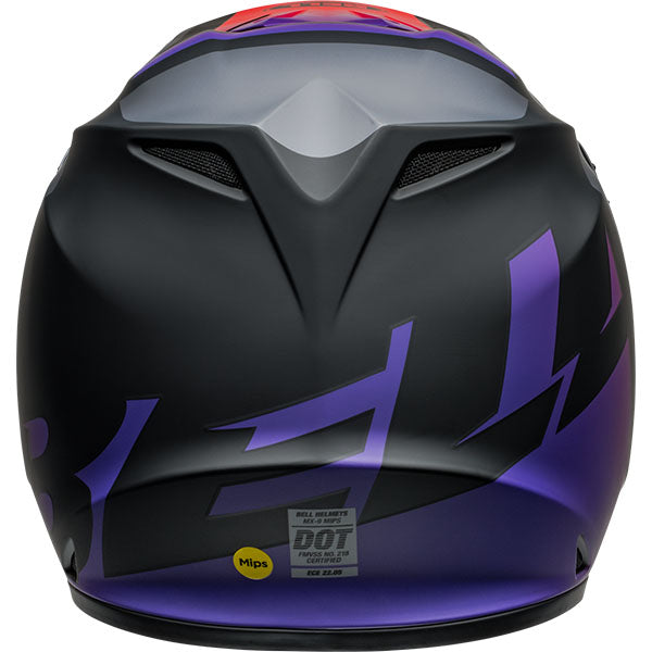 motorcycle helmet, rear view, showing aerodynamic shell design, ventilation ports, and secure retention system built for rider comfort and protection. SKU 07157429.