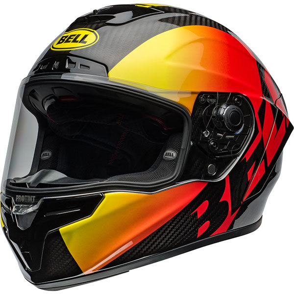 motorcycle helmet, front view, showing aerodynamic shell design, ventilation ports, and secure retention system built for rider comfort and protection. SKU 07162425.