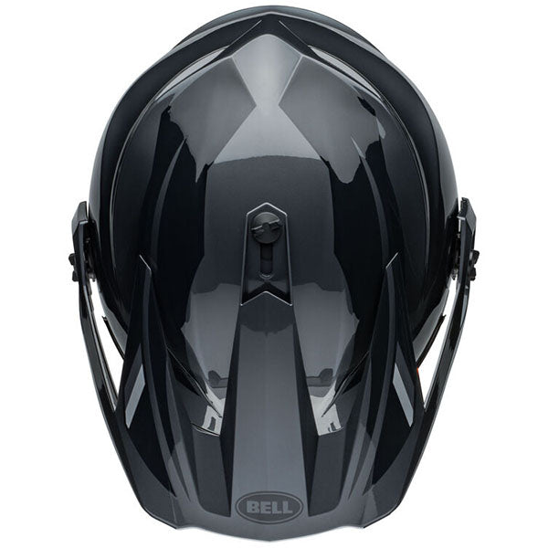 motorcycle helmet, top view, showing aerodynamic shell design, ventilation ports, and secure retention system built for rider comfort and protection. SKU 07157312.