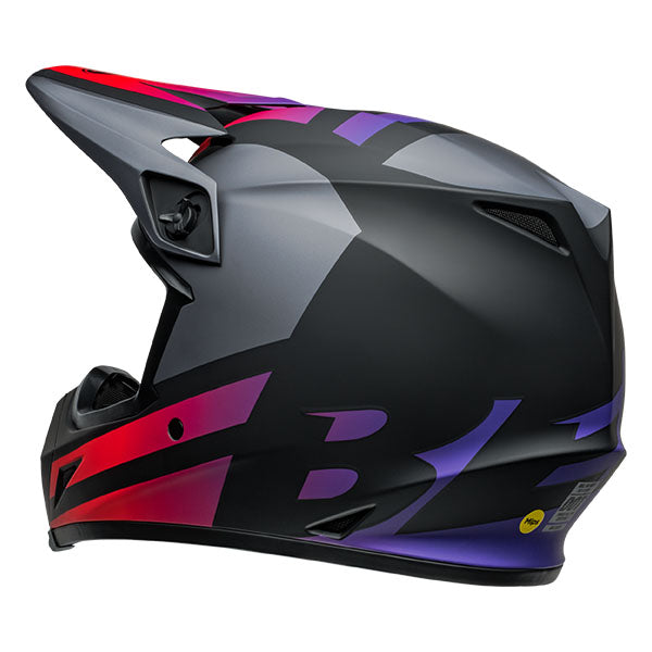 motorcycle helmet, rear view, showing aerodynamic shell design, ventilation ports, and secure retention system built for rider comfort and protection. SKU 07157430.