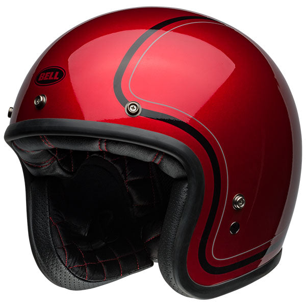 motorcycle helmet, front view, showing aerodynamic shell design, ventilation ports, and secure retention system built for rider comfort and protection