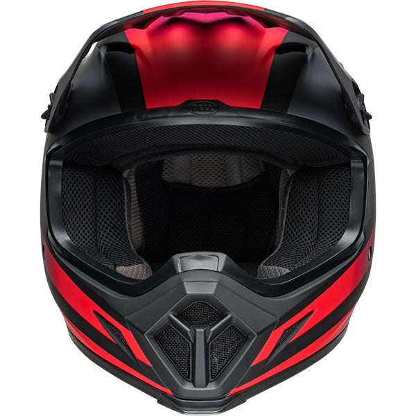 motorcycle helmet, front view, showing aerodynamic shell design, ventilation ports, and secure retention system built for rider comfort and protection. SKU 07157414.