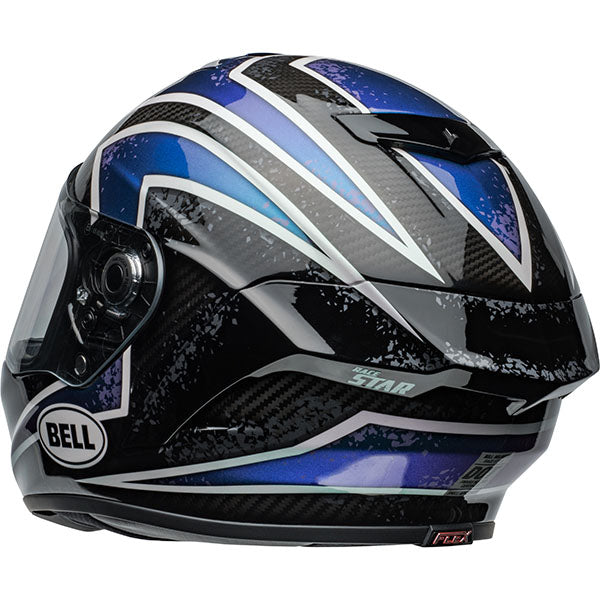 motorcycle helmet, rear view, showing aerodynamic shell design, ventilation ports, and secure retention system built for rider comfort and protection. SKU 07159969.