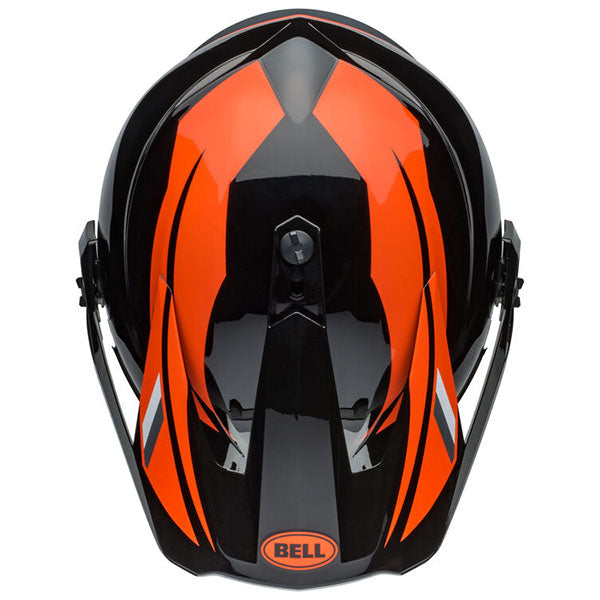 motorcycle helmet, angled view, showing aerodynamic shell design, ventilation ports, and secure retention system built for rider comfort and protection. SKU 07157328.