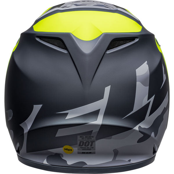 motorcycle helmet, rear view, showing aerodynamic shell design, ventilation ports, and secure retention system built for rider comfort and protection