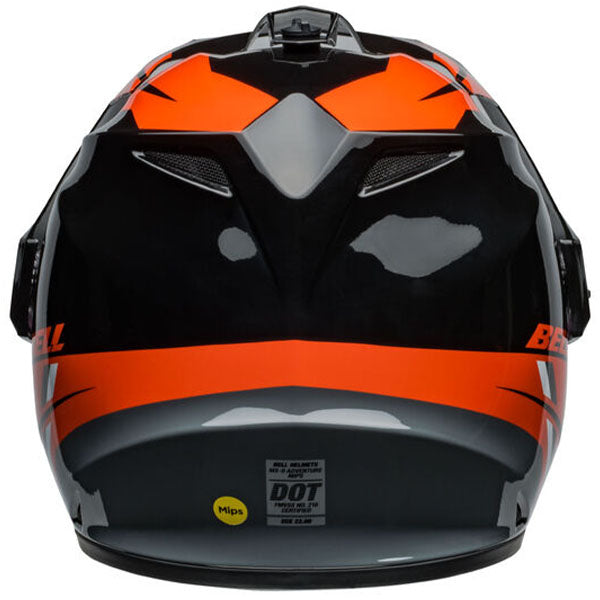 motorcycle helmet, rear view, showing aerodynamic shell design, ventilation ports, and secure retention system built for rider comfort and protection. SKU 07157314.