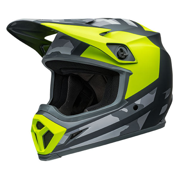 motorcycle helmet, front view, showing aerodynamic shell design, ventilation ports, and secure retention system built for rider comfort and protection