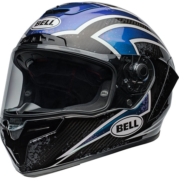 motorcycle helmet, front view, showing aerodynamic shell design, ventilation ports, and secure retention system built for rider comfort and protection. SKU 07160093.
