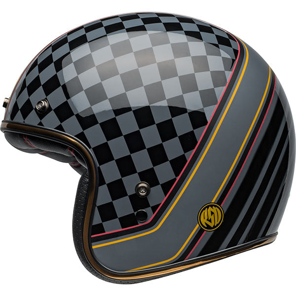 motorcycle helmet, angled view, showing aerodynamic shell design, ventilation ports, and secure retention system built for rider comfort and protection