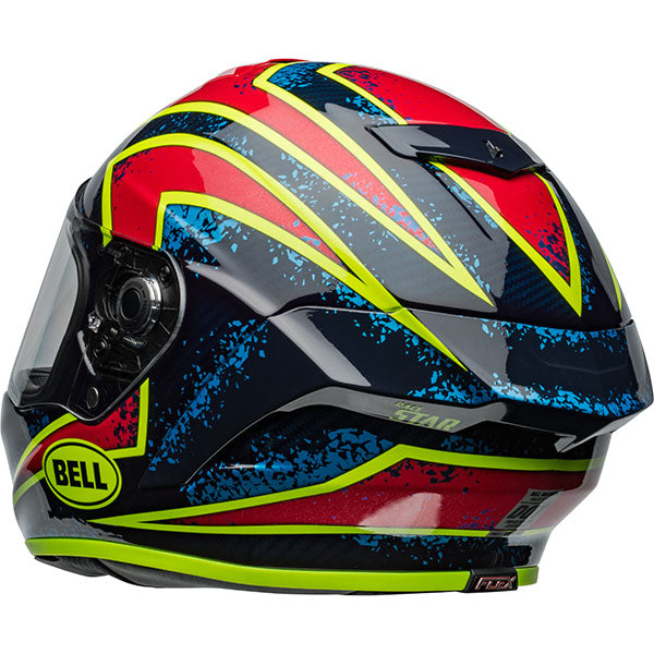 motorcycle helmet, rear view, showing aerodynamic shell design, ventilation ports, and secure retention system built for rider comfort and protection. SKU 07160094.