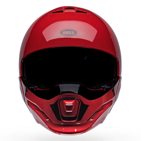motorcycle helmet, front view, showing aerodynamic shell design, ventilation ports, and secure retention system built for rider comfort and protection. SKU 07150188.