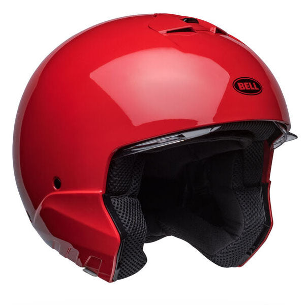 motorcycle helmet, front view, showing aerodynamic shell design, ventilation ports, and secure retention system built for rider comfort and protection