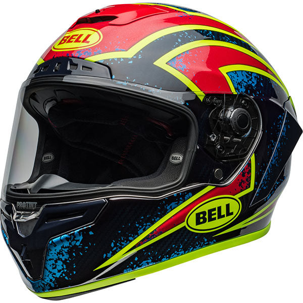 motorcycle helmet, front view, showing aerodynamic shell design, ventilation ports, and secure retention system built for rider comfort and protection. SKU 07160095.