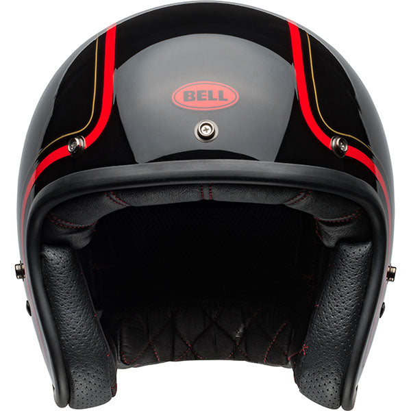 motorcycle helmet, front view, showing aerodynamic shell design, ventilation ports, and secure retention system built for rider comfort and protection. SKU 07159466.