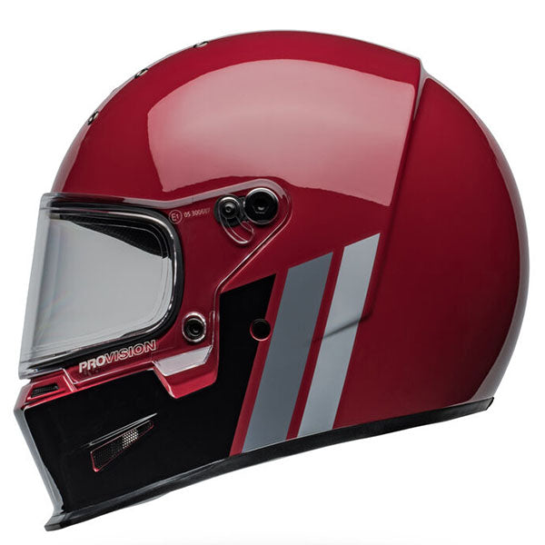 motorcycle helmet, angled view, showing aerodynamic shell design, ventilation ports, and secure retention system built for rider comfort and protection. SKU 07161578.