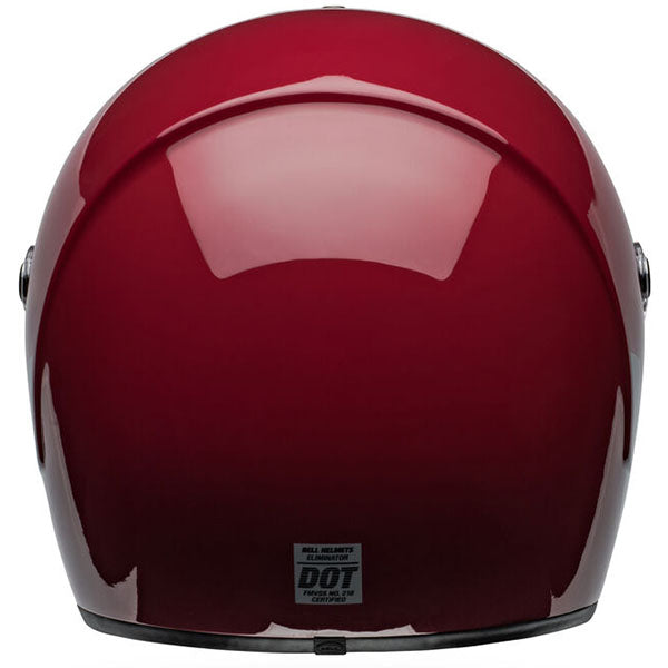 motorcycle helmet, rear view, showing aerodynamic shell design, ventilation ports, and secure retention system built for rider comfort and protection
