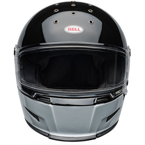 motorcycle helmet, front view, showing aerodynamic shell design, ventilation ports, and secure retention system built for rider comfort and protection. SKU 07158139.