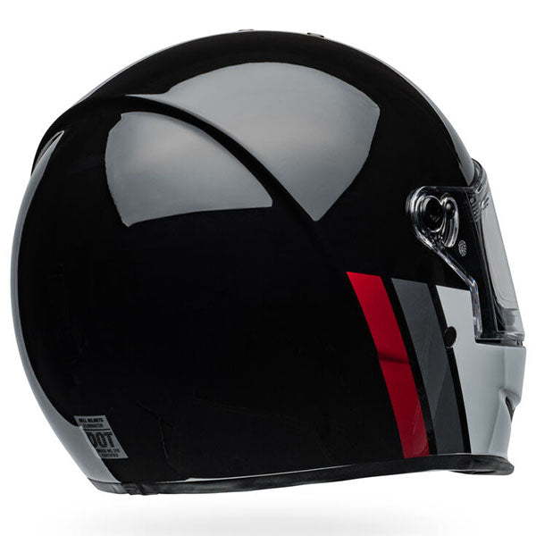 motorcycle helmet, rear view, showing aerodynamic shell design, ventilation ports, and secure retention system built for rider comfort and protection. SKU 07158142.