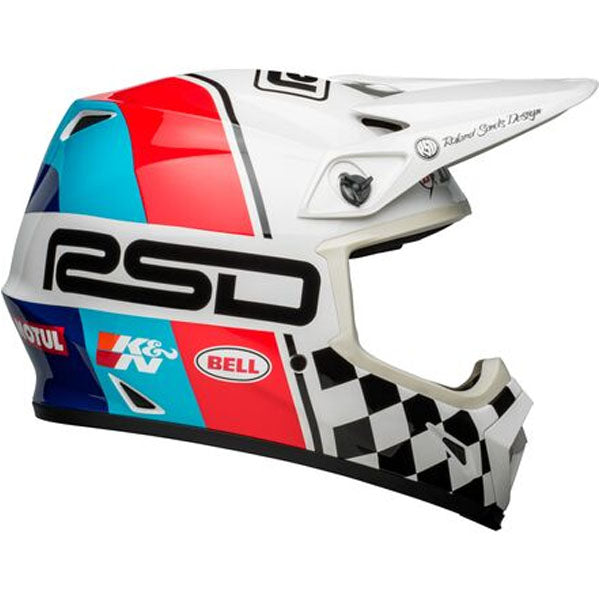 motorcycle helmet, angled view, showing aerodynamic shell design, ventilation ports, and secure retention system built for rider comfort and protection. SKU 07144789.