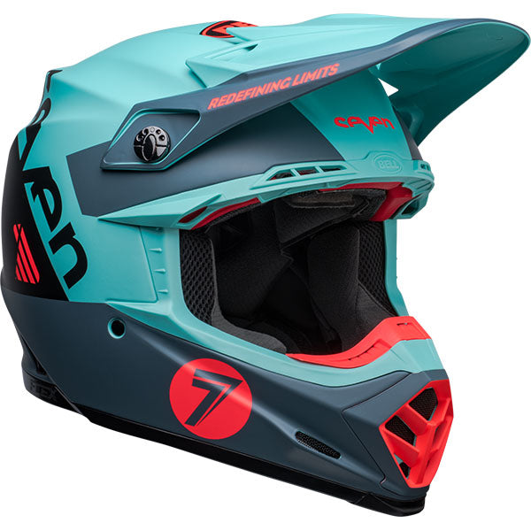 motorcycle helmet, front view, showing aerodynamic shell design, ventilation ports, and secure retention system built for rider comfort and protection