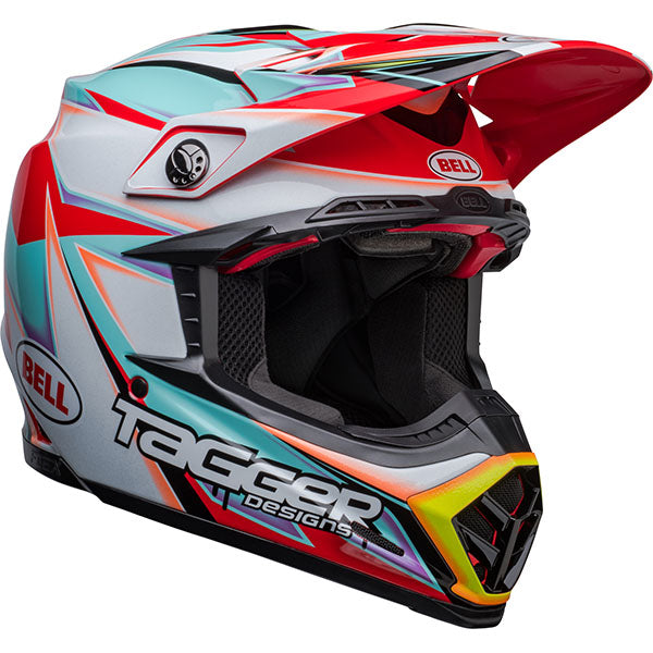 Bell Helmets Bell - Moto 9S Flex Tagger Edge Helmet off-road motocross helmet, front view, showing aerodynamic shell design, ventilation ports, and secure retention system built for rider comfort and protection. SKU 07148458.