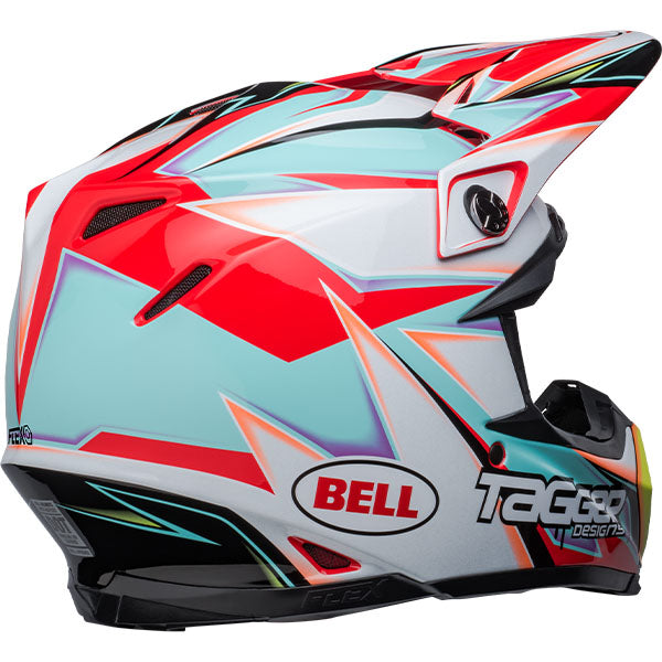 motorcycle helmet, rear view, showing aerodynamic shell design, ventilation ports, and secure retention system built for rider comfort and protection. SKU 07148460.