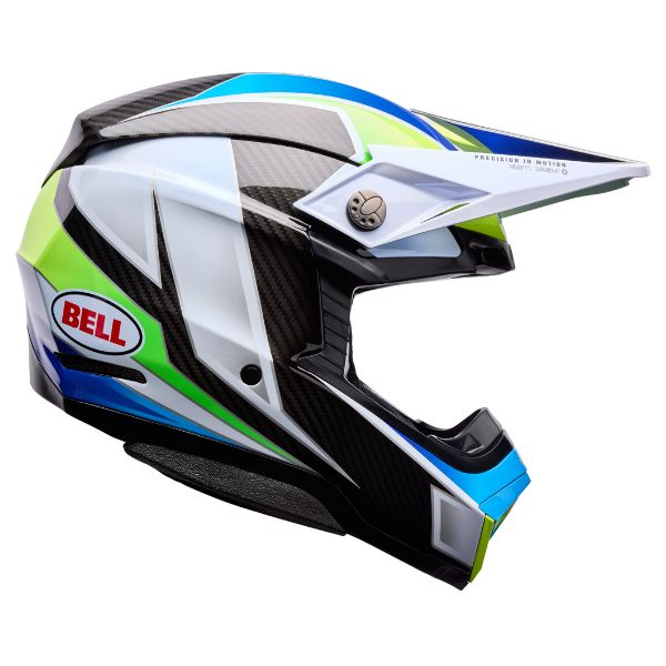 Image of Bell - Moto-10 Spherical Grid Helmet | SKU 71712 | Colors: White/Black/Gray, White/Blue | Sizes: XS to 2X | Available at BTO Sports