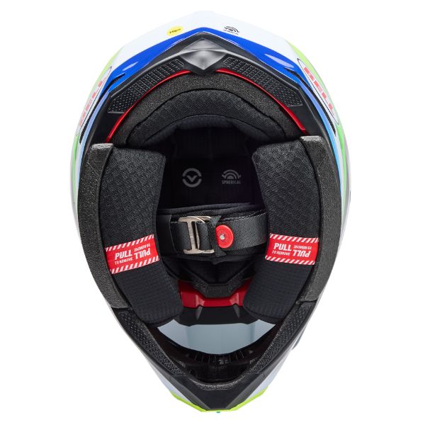 Image of Bell - Moto-10 Spherical Grid Helmet | SKU 71712 | Colors: White/Black/Gray, White/Blue | Sizes: XS to 2X | Available at BTO Sports