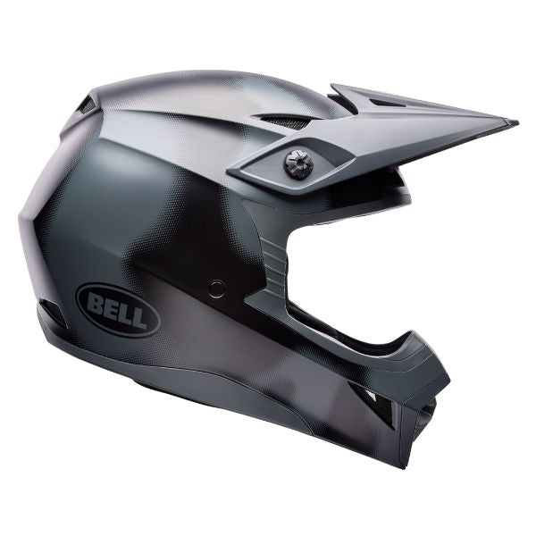motorcycle helmet, angled view, showing aerodynamic shell design, ventilation ports, and secure retention system built for rider comfort and protection. SKU 07173827.