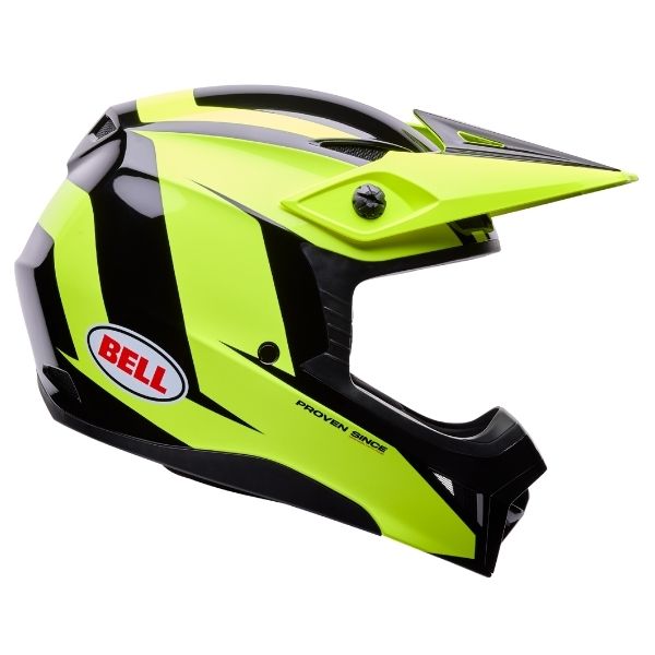 motorcycle helmet, showing aerodynamic shell design, ventilation ports, and secure retention system built for rider comfort and protection. SKU 07173845.